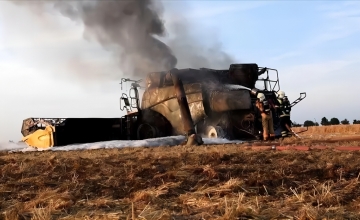 How to deal with combine harvester fire